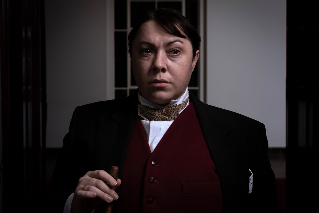 Camille Lucy Ross as Winston Churchill. Photo Credit: Leo Byrne