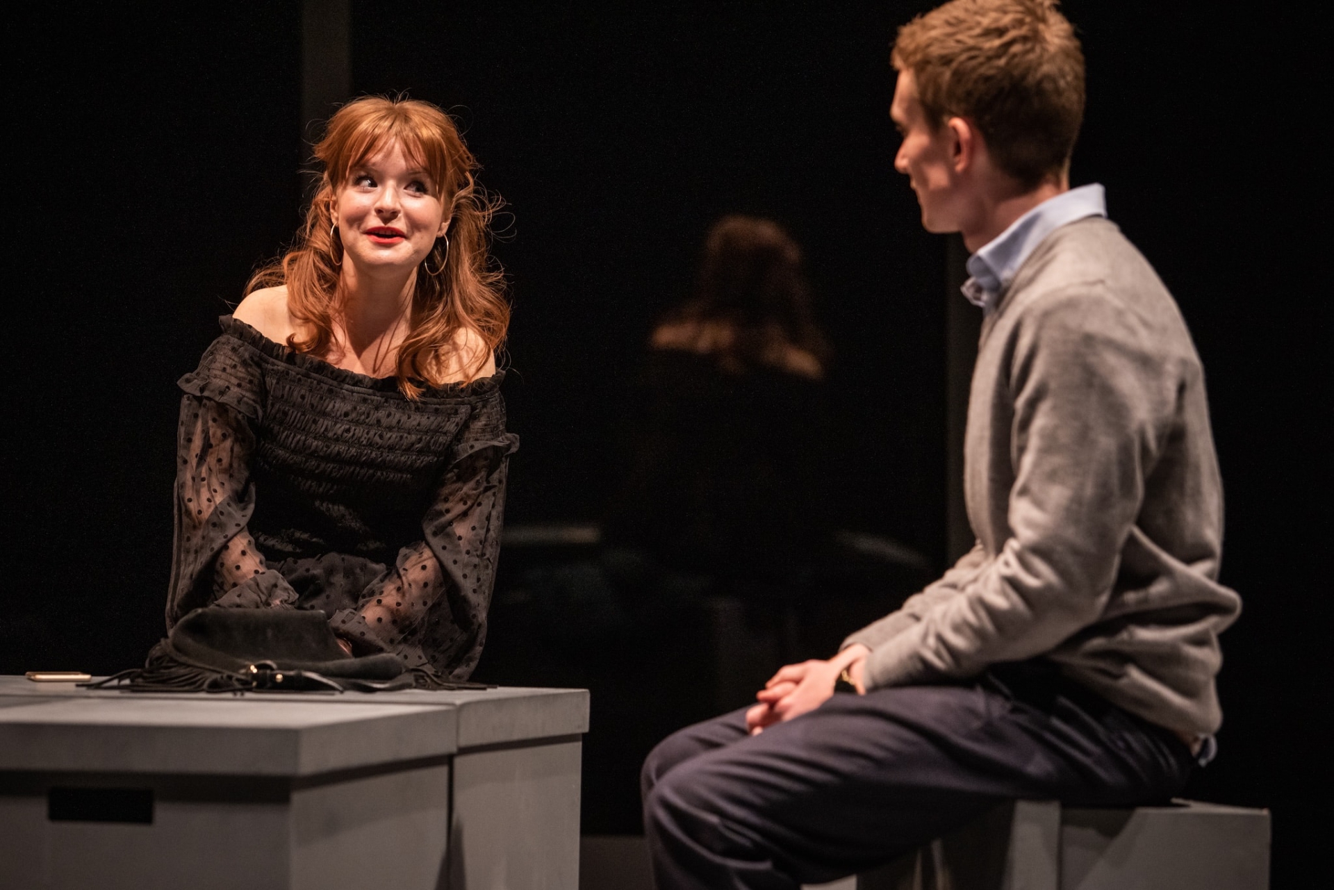 Caitríona Ennis And Aidan Moriarty On The Stage Of The Pavillion For Duck Duck Goose, A Fishamble The New Play Company Production, Photo By Ste Murray