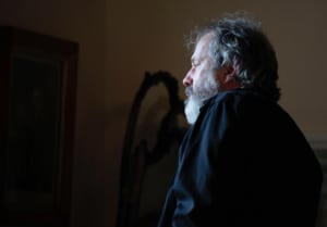 Steve Wickham looking towards a light source out of frame to the left